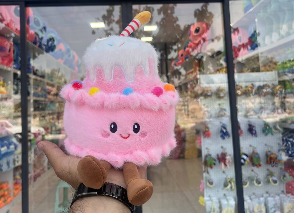 عروسک کیک رنگ صورتی سایز ۲۵ سانت